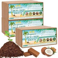 Halatool 6Pcs Organic Coconut Coir Brick Compressed Coco Coir Bricks Nutrient Potting Soil With Low Ec Ph Balance Premium Star