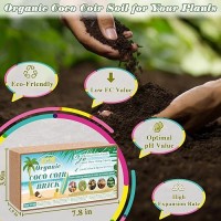 Halatool 6Pcs Organic Coconut Coir Brick Compressed Coco Coir Bricks Nutrient Potting Soil With Low Ec Ph Balance Premium Star