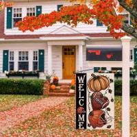 Fall Football Welcome Garden Flags 12X18 Inch Vertical Double Sided Pumpkin Autumn Sports Game Day Sign Thanksgiving Seasonal Y