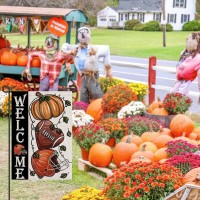 Fall Football Welcome Garden Flags 12X18 Inch Vertical Double Sided Pumpkin Autumn Sports Game Day Sign Thanksgiving Seasonal Y