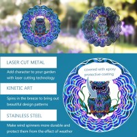 Owl Metal Wind Spinners Owl Gifts For Women Mom Grandma Wife Hanging Wind Spinner For Outdoor Indoor Decorations 12 Inch W