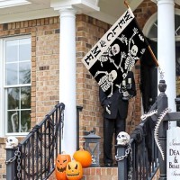 Welcome Halloween Skull Large House Flag Vertical Double Sided Burlap 28X40 Inches Yard Porch Outdoor Decor Df11928