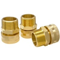 Hooshing 3Pcs Garden Hose Adapter 34 Ght Female To Male Brass Garden Hose To Pipe Fittings Connectors Garden Pipe Joint Repai