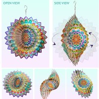 Aoedelyart Wind Spinners Outdoor Mandala Lucky Clover Wind Spinner Lucky Gifts For Womenmotherfathermen Stainless Steel Kinet