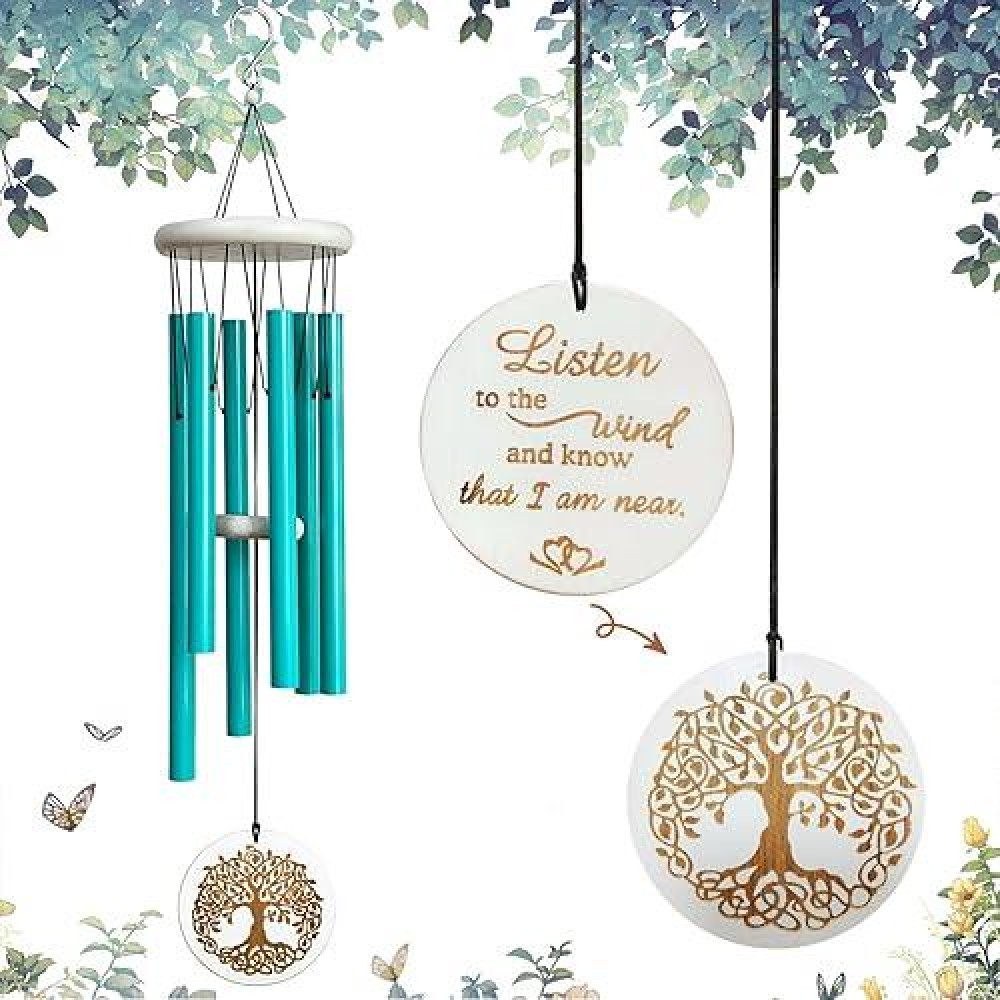 Hippolytusiart Tree Of Life Wind Chimes For Loss Of Loved One 33 Memorial Windchimes For Clearance Sympathy Gift Housewarming