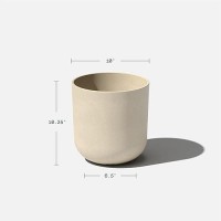 Veradek Mason Series Lima Planter - Round Planter For Indoor Or Outdoor Porch/Garden | Made From Plastic & Concrete With Drainage Holes | Modern D?Cor For Succulents  Flowers  Small Plants