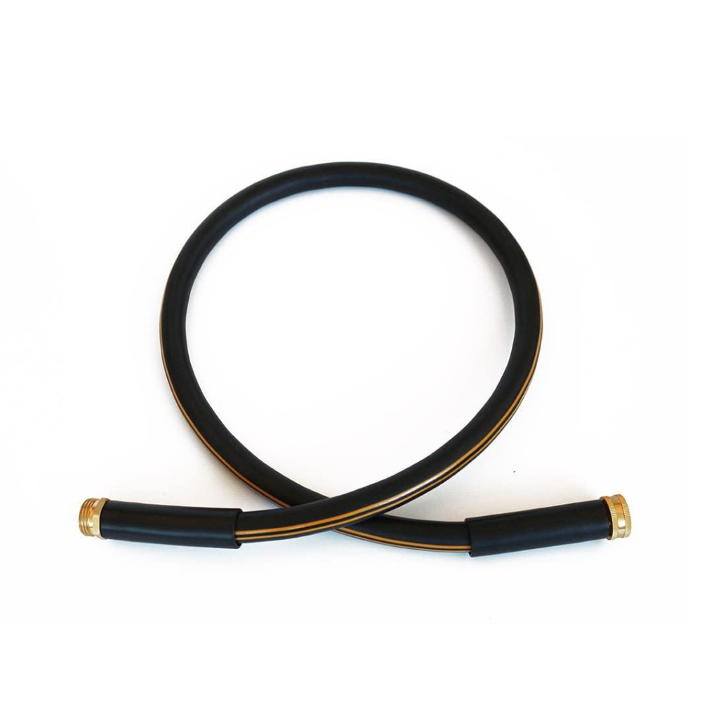 Atlantic Heavy Duty Garden Hose 58 Inch X 4 Foot Black Color Short Connection Leader Hose With Solid Brass Connectors 4 Ft