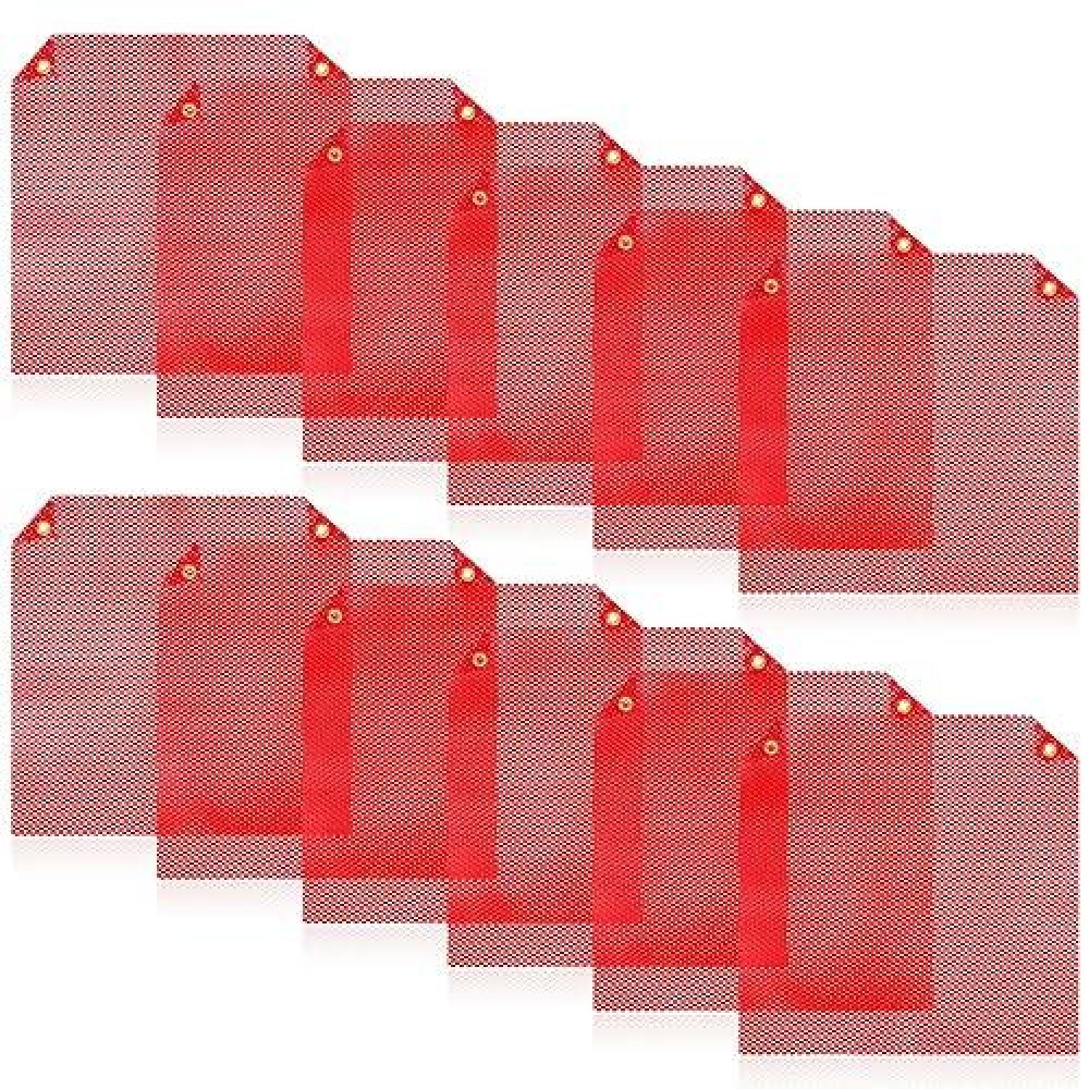 Newwiee 12 Pack 18 X 18 Inch Safety Flags Oversize Grommet Warning Flag Mesh Weatherproof Heavy Duty Flag For Truck Loads Pedest