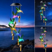 Hummingbird Solar Wind Chimes Gift For All Father Stepdad Grandpa Husband Mom Grandma Women Aunt Daughter Nana Sister Birthday