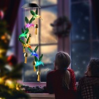 Hummingbird Solar Wind Chimes Gift For All Father Stepdad Grandpa Husband Mom Grandma Women Aunt Daughter Nana Sister Birthday