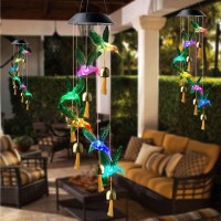 Hummingbird Solar Wind Chimes Gift For All Father Stepdad Grandpa Husband Mom Grandma Women Aunt Daughter Nana Sister Birthday