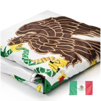 Anley Everstrong Series Embroidered Mexico Flag 3X5 Ft Embroidery Heavy Duty Canvas Header 4 Rows Of Lock Stitching Nylo