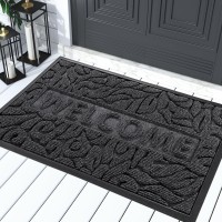 Yimobra Welcome Door Mat Outdoor Indoor Non Slip Front Doormats Heavy Duty Rubber Backing Lowprofile Entrance Mat Absorbent