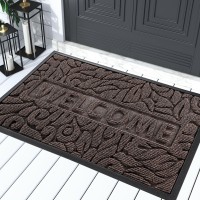 Yimobra Welcome Front Door Mat Outdoor Heavy Duty Sturdy Non Slip Doormats Rubber Backing Lowprofile Entrance Rugs Absorben