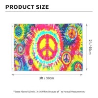 Tie Dye Peace Flag 2X3 Ft Outdoor Indoor With Grommet Rainbow Color Hippie Flag Garden Yard Banner Decorative Sign