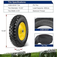 Maxauto Wheelbarrow Tire 4.80 4.00-8 Flat-Free 4.80/4.00-8 Tire And Wheel W/Grease Fitting  3