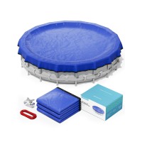 Poolhacker2024 Upgrade 18 Ft Round Winter Pool Cover Round Pool Cover 18Ft Round Above Ground 4 Foot Overlap Extra Thick 42