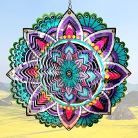 Aoedelyart Hanging Wind Spinners For Yard And Garden Mandala Purple Star Kinetic Wind Spinners Outdoor Worth Gift Christmas Deco