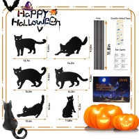 6 Pack Halloween Led Glowing Eyes Black Cat Glow In The Dark With Lights Outdoor Outside Halloween Decorations Scary Yard Signs