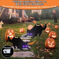 6 Pack Halloween Led Glowing Eyes Black Cat Glow In The Dark With Lights Outdoor Outside Halloween Decorations Scary Yard Signs