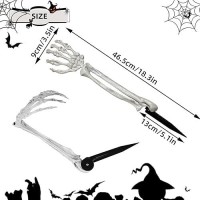 Lodou Realistic Halloween Skeleton Stakes Decorations Groundbreakers Skull Arms With Stakes Crack Skeleton Decor For Outdoor Ya