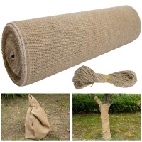 157In X 197Ft Natural Burlap Tree Wrap Rolls Burlap Fabric Tree Trunk Protector Burlap Plants Wrap Bandage With Ropes Frost