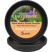 Saucerhome 5 Packs Plant Saucer 6 8 10 12 14 16 19 22 26 Inch Plastic Pot Tray Flower Planter Saucers And Drip Trays For Indoors