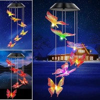 Solar Wind Chime Wind Chimes Changing Color Led Light Indoor Outdoor Patio Lawn Gardening Gifts Festival Decor For Women Mother