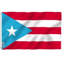 Anley Fly Breeze 3X5 Foot Light Blue Puerto Rico Flag Vivid Color And Fade Proof Canvas Header And Double Stitched Puerto