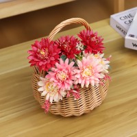 Small Gift Wicker Picnic Basket With Handle Willow Flower Girl Basket For Weddings Garden And Home Decor -Wicker Storage Basket-Natural