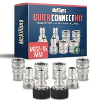 Mckillans M2215Mm Pressure Washer Quick Connect Kit M2215Mm To 38 Male Female Quick Disconnect Kit For Power Washer Stain