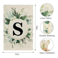 Lighted Spring Garden Flag For Outside Led Letter S Garden Flag Personalized Wreath Yard Flag Unique Family Last Name Initial