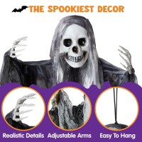 Joyin 3 Pack Hanging Halloween Skeleton Ghosts Decorations Grim Reapers For Best Halloween Outdoor Decorations Haunted Haunted