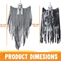 Joyin 3 Pack Hanging Halloween Skeleton Ghosts Decorations Grim Reapers For Best Halloween Outdoor Decorations Haunted Haunted