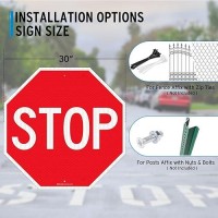 Faittoo Stop Sign  30 X 30 Inches Octagon Engineer Grade Reflective Sheeting Street Slow Warning Signs  Rust Free Aluminum  Uv Protected And Waterproof  Weather Resistant  Durable Ink