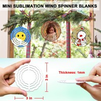 10 Pack 3 Inch Sublimation Wind Spinner Blanks  3D Aluminum Wind Powered Kinetic Sculpture  Spinner Suspension Trim For Yards & Gardens(Round)