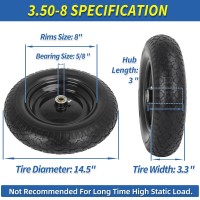 Gicool 145 Wheelbarrow Tire 3508 Flatfree Solid Tire And Wheel With 58 Axle Bore Hole 36 Centered Hub For Wheelb