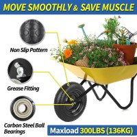 Gicool 145 Wheelbarrow Tire 3508 Flatfree Solid Tire And Wheel With 58 Axle Bore Hole 36 Centered Hub For Wheelb