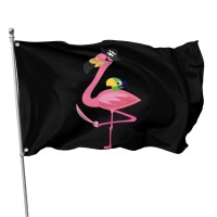 Pirate Flamingo Flag 3X5 Ft Outdoor Indoor With Grommet Garden Yard Outside Banner Decorative Sign