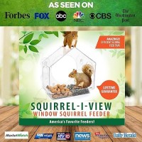 Window Squirrel Feeder Funny Chipmunk Feeder Easy To Install No Assembly Needed Includes Evergrip 4X Suction Cups Squir