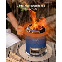 Yefu Tabletop Fire Pit 9.7 X 7.1 In  Flame Intensity Control Camping Stove For Outdoor & Patio  Fueled By Pellets Or Wood  Safe Burning Table Top Firepit  With Travel Bag & 2 Mini Sticks  Blue