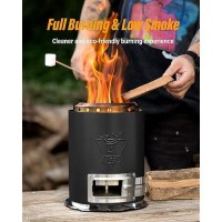 Yefu Tabletop Fire Pit 9.7 X 7.1 In  Flame Intensity Control Camping Stove For Outdoor & Patio  Fueled By Pellets Or Wood  Safe Burning Table Top Firepit  With Travel Bag & 2 Mini Sticks  Black