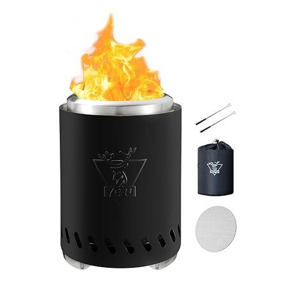 Yefu Tabletop Fire Pit 97 X 71 In Low Smoke Camping Stove For Outdoor Patio Fueled By Pellets Or Wood Safe Burning Table