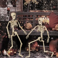 Xonor Halloween Skeleton Full Body Posable Joints 3Ft Human Skeleton Decorations For Party Haunted House Supplies 1Pc