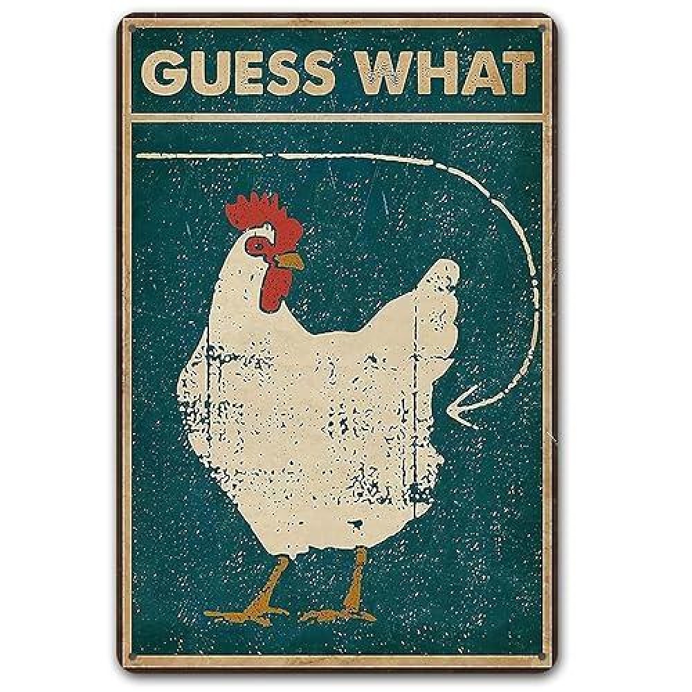 Bestylez Funny Chicken Coop Sign Chicken Decor Chicken Crossing Guess What Chicken Butt 12 8 260