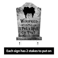 Limbridge Outdoor Halloween Decorations 4Ct Large Hocus Pocus Witches Tombstones Gravestone Decor Yard Signs With Stakes 16