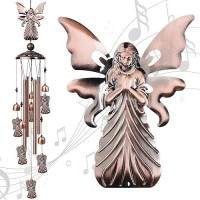 Nowpis Angel Wind Chimes For Outside  Decorative Wind Chimes With 4 Aluminum Tubes Hanging Bells  Memorial Windchimes Outdoors With S Hook For Patio Garden Decor  Unique Gift For Mom Grandma