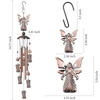 Nowpis Angel Wind Chimes For Outside  Decorative Wind Chimes With 4 Aluminum Tubes Hanging Bells  Memorial Windchimes Outdoors With S Hook For Patio Garden Decor  Unique Gift For Mom Grandma