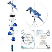 Efoleya Bird Wind Chimes For Outside Stellerjay Bird Gifts Blue Bird Wind Chimes Outdoor Decorations Mothers Day Gifts For Mom