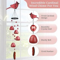 Efoleya Cardinal Gifts Cardinal Wind Chimes For Outside Red Bird Wind Chimes Outdoor Decorations For Momgrandma Garden Patio B